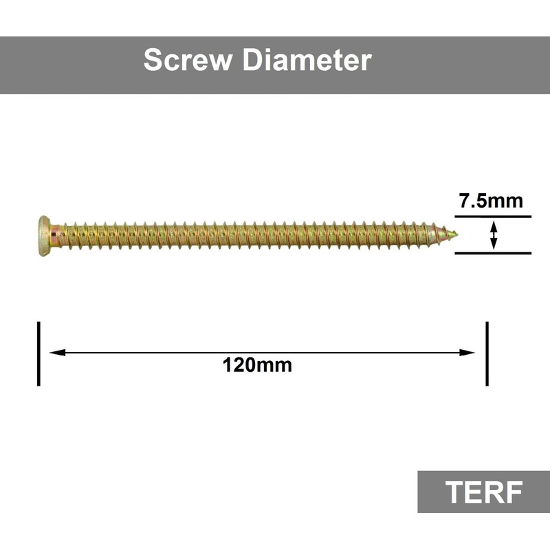 TERF Concrete Screws 7.5 X 120mm Torx Drive Flat Countersunk