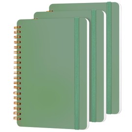 Utron 3 PCS Small Spiral Notebook 5x7, Notebooks for Note Taking, Green Spiral Journal Notebook, Work Notebook Small Notebooks 5x7 with Strap, Cute Notebooks for Women 70 Sheets/Note Books