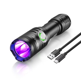 Home Safety 1702 395nm UV Flashlight,USB -C Rechargeable,Mini Blacklight Portable Black Light for for Pet Urine Finding & Mineral, Antique Detection, Scorpion Search, etc (1702_UV 395nm)