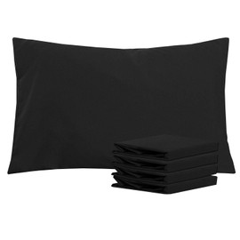 NTBAY Queen Pillowcases Set of 4, 100% Brushed Microfiber, Soft and Cozy, Wrinkle, Fade, Stain Resistant with Envelope Closure, 20"x 30", Black