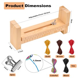 CAREDGO Jig Bracelet Maker Wooden Bracelet Manufacturer Adjustable Jig Bracelet Maker Paracord Bracelet Maker Kit Paracord Jig Bracelet Kit with 5 Roll Braided Yarn and 2 Clips for DIY