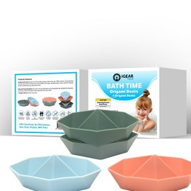 4 Origami Boats, Bath Toys for Toddlers, Bathtub Toddler Toys for 1 2 3 4 Year Old Boys Girls Gifts, Baby Bath Tub Pool Water Toys, Cute Floating Boat for Toddlers Age 1-2 2-4,