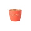 Madras, Windlicht, M, Motiv: Papperlapapp, neon orange/gold H8,5, D10cm