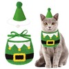 ADOGGYGO Christmas Cat Bandana Hat Set, Green Christmas Pet Bandana