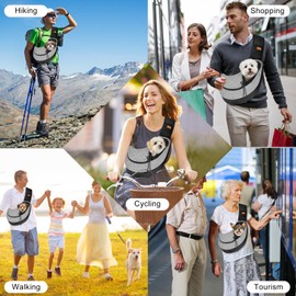 Cuby Pet Sling Carrier for Small Dogs Cats,Drawstring & Zipper Security Hook Triple Designs for Pets' Securty Dog Bag,Breathable Travel Pet Puppy Sling Carrier with Adjustable Strap(L (9.5-13.5 lbs))