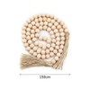 POFET 60inch Wood Bead Garland with Tassels Beads Rustic Country