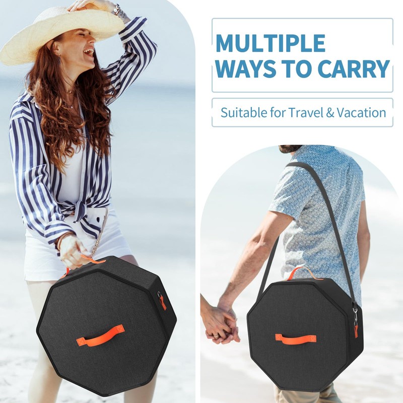 kushon Hat Storage Box for Women & Men, Hardboard Support