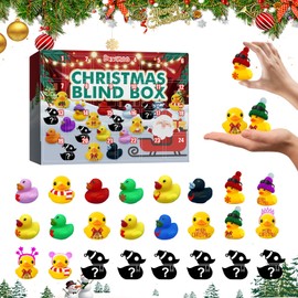 Christmas Advent Calendar 2024,Christmas Ducks 24 Days Surprises Countdown Gift,Christmas Party Favor Gifts, Christmas Countdown for Calendar Rubber Ducky Bath Toys