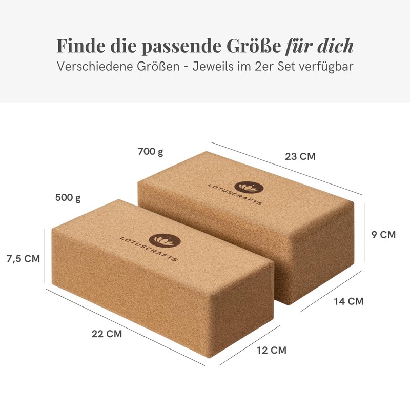 Lotuscrafts Yoga Block Cork Supra Grip – Ecologically Made –