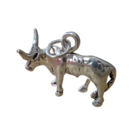 Wholesale Charms 1 Sterling Silver 3D 15x22x12mm 4 gram Bull Texas Longhorn Steer Charm