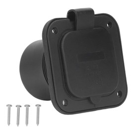2 Pole 3 Wire Flange Power Inlet Straight Blade Receptacle with Waterproof Cover 15A
