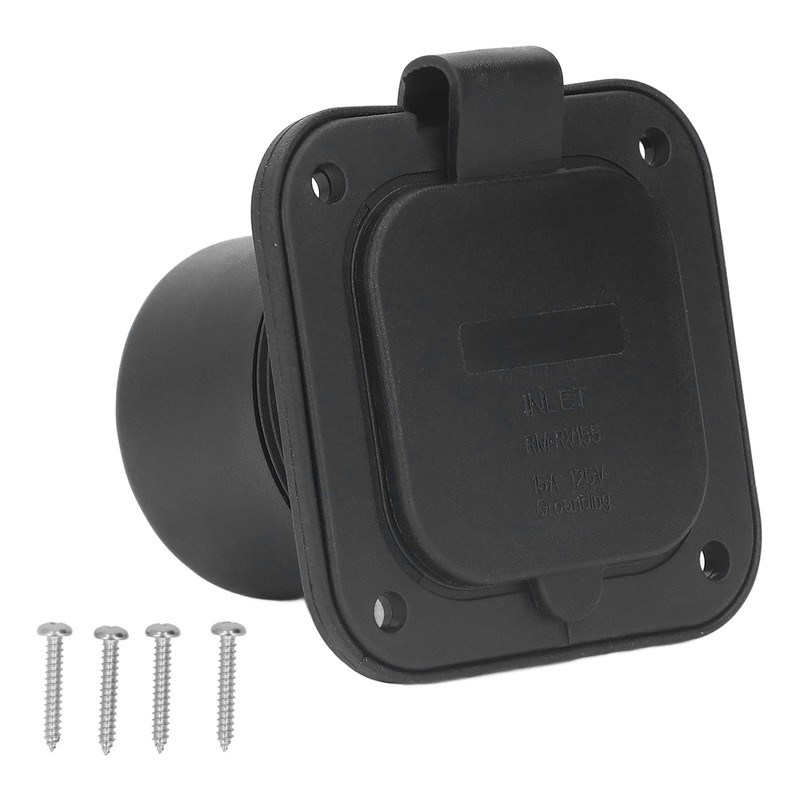 2 Pole 3 Wire Flange Power Inlet Straight Blade Receptacle