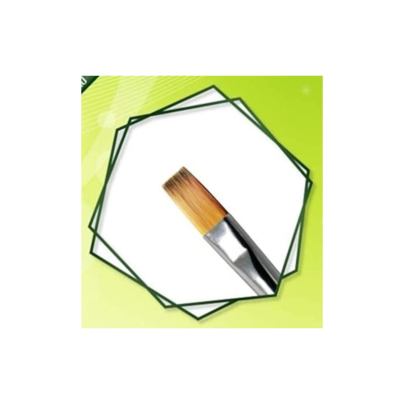 Green Stuff World GSWD-2457 Green Series Synthetic Hair Flat Brush,