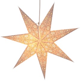 Foldable Advent Luminous Paper Star, Christmas Star 60 cm – Nina White/Paper Stars – Multicoloured