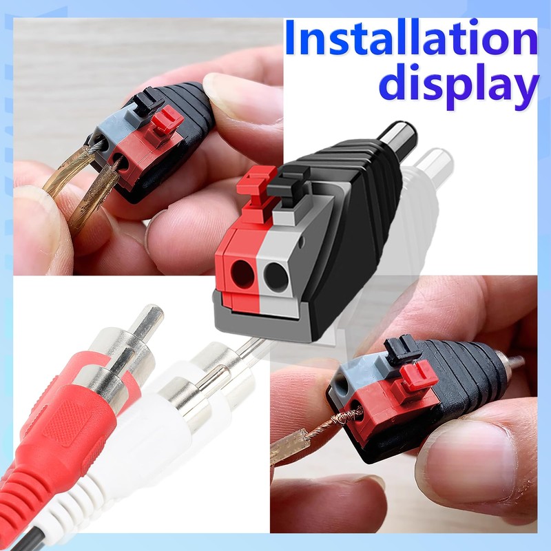 YIMATEECO RCA to Speaker Wires Adapter, 5pcs Speaker Connectors Phono