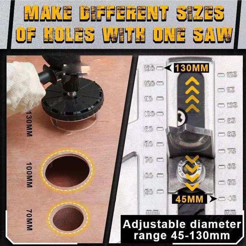 Adjustable Punching Saw Round Hole Opener Tools with Positioning Bit