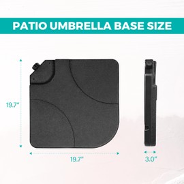 InfiniPower 4pcs 176lb Capacity Cantilever Offset Patio Umbrella Base Water Sand/Filled Outdoor Heavy-Duty Square Stand, Black