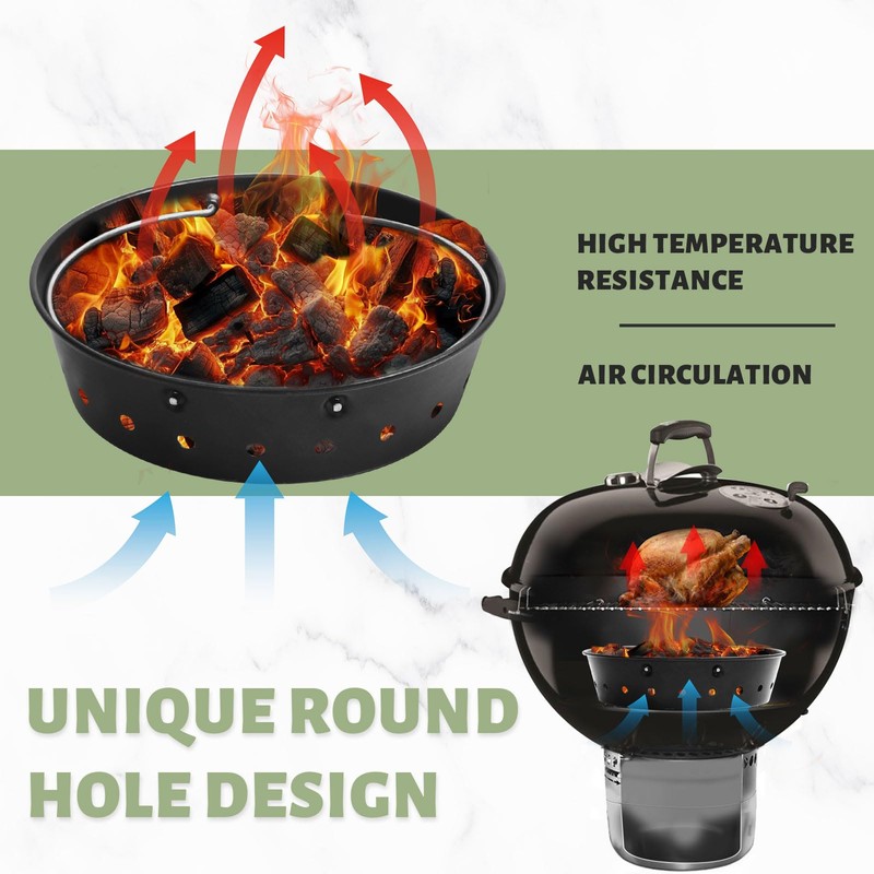 Newly Heavy Duty Carbon Steel Charcoal Ash Basket with Handles
