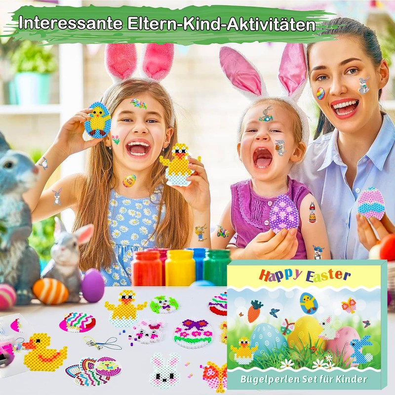 FZYESNO 3057 Pieces Ironing Beads Easter, Ironing Beads Plates Set