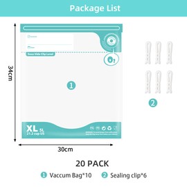 Domsanistor 3D Printer Filament Storage Bag Vacuum Kit, 20 Thicken Spool Storage Sealing Bags with 4 Cilps, 11.8x13.4in Filament Bags for Keeping 1kg Spool Filament Dry