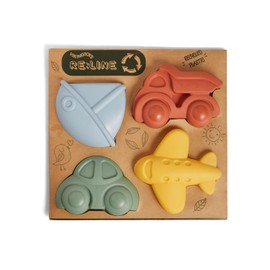 Viking Toys Reline 5382035 4-Piece Sand Mould Set with Vehicles Motif Sand Moulds for Sandpit Sand Toy for Children from 12 Months