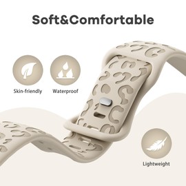 Huadea 3 Pack 20mm Leopard Engraved Watch Bands Compatible With Garmin Venu/Venu Sq/Venu Sq 2/Venu 2 Plus/Vivoactive 5/Vivoactive 3, Cheetah Silicone Strap Replacement for Forerunner 55/245/645