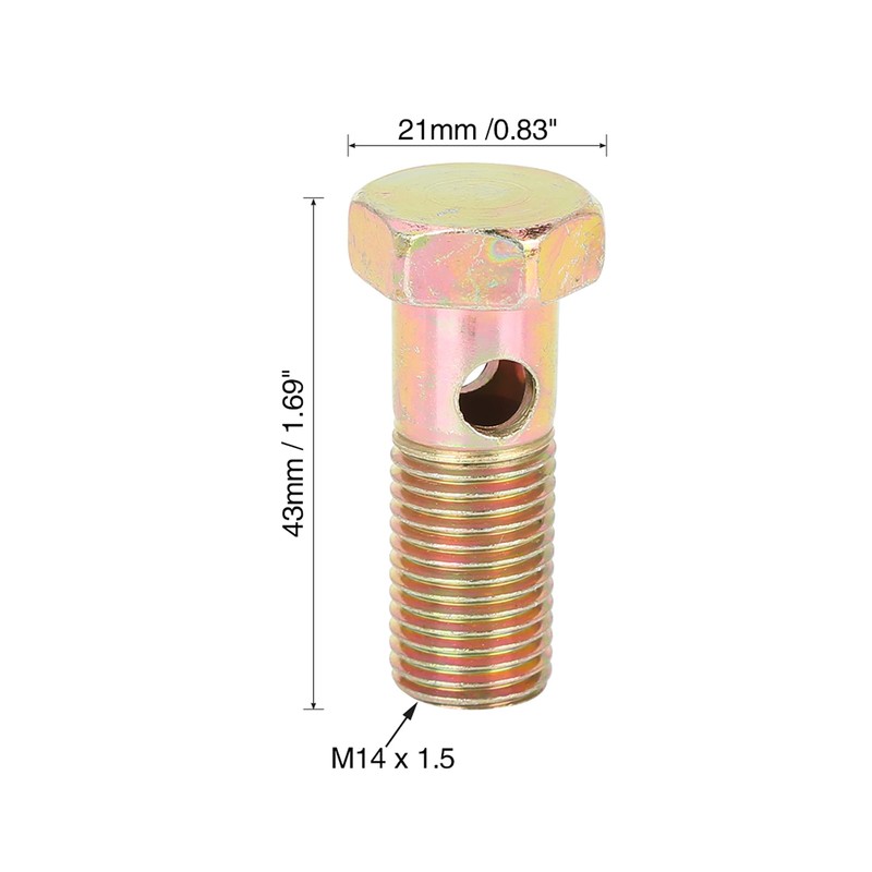 X AUTOHAUX 4 Sets M14x1.5mm Metric Thread Banjo Bolts Brake