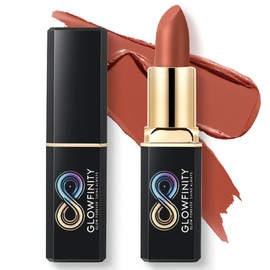 GLOWFINITY Matte Velvet Lipstick, Long Lasting, Soft Cream, Vegan, Cruelty Free, Lightweight, High Impact Lipcolor, Ultra Hydrating, Shea Butter, High Pigment Lipstick, Gift for Women- Honeycomb Haze