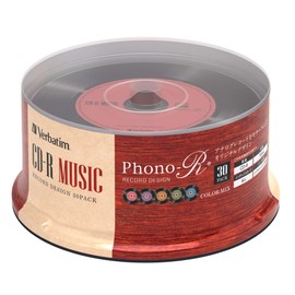 Verbatim AR80FHX30SV7 Verbatim Music CD-R Record Design, 80 Minutes, 30 Sheets, Color MIX, Phono-R