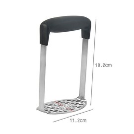 AIMALL Stainless Steel Potato Masher Vegetable Tool with Ergonomic Handle Heat-Resistant Kitchen Press for Rice and Vegetables 7.1x4.4x2.9 Inch