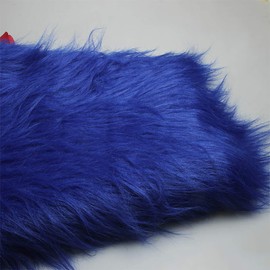 Faux Fur Fabric 12 Cm Long Faux Fur Blue 50 x 170 cm for DIY Crafts Background Photo Prop Costumes Rugs Fursuit Ears Cosplay (Color:29 Royal Blue)