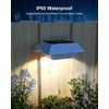 4 Pack White Solar Powered Gutter Lights Outdoor Decorative Waterproof