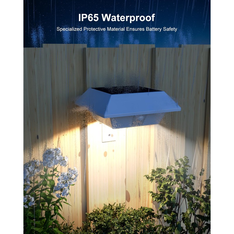 4 Pack White Solar Powered Gutter Lights Outdoor Decorative Waterproof