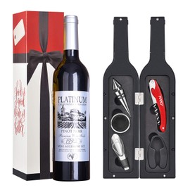 Kato Tirrinia 5 Pcs Wine Accessories Gift Set, Wine Opener Set, Includes Corkscrew, Stopper, Wine Pourer, Foil Cutter, Drip Ring w/Fun Static Cling Best Gift for Wine Lover, Gadgets for Men Women