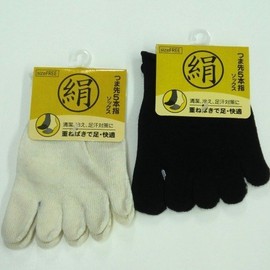 Silk 5 Toe Half Socks, Toe Cover, Natural Material, Silk, Antibacterial, Odor Resistant, 3 Pairs (Color Selected), Limited Time Sale A01