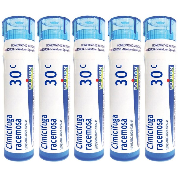 Boiron Homeopathic Medicine Cimicifuga Racemosa, 30C Pellets, 80-Count Tubes (Pack of 5)