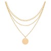 Generic Adjustable 3 Layered Necklace with Coin Pendant, Color Gold