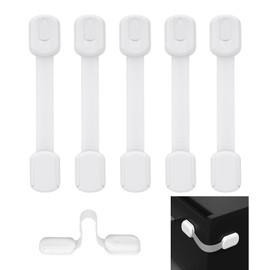 5 Pcs Child Safety Cupboard Locks, Cupboard Locks for Children, Baby Cupboard Safety Locks, Easy Installation Adjustable Cupboard Locks for Fridge Drawer Refrigerator Kitchen Toilet
