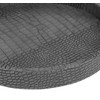 HofferRuffer Faux Leather Round Serving Tray, Vegan Croco Leather Decorative