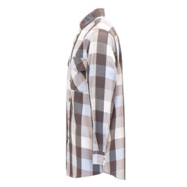 TICOMELA FR Shirts for Men Flame Resistant/Fire Retardant Shirt NFPA2112 (Khaki/Brown) Plaid 7oz Men's Welding Shirt