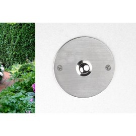 HUBER Flush-Mounted Bell Push 1-Way Stainless Steel Round Door Bell Push Button Front Doorbell Flush-Mounted I Button Made of Brass - Bell Switch, Bell