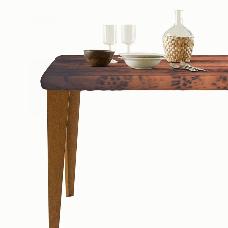 LKEZYOEL Picnic Table Cover for 4ft Table Aged Wooden Texture