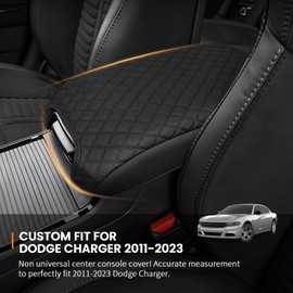 Rilsen Car Center Console Cover Armrest Cover for Dodge Charger 2011-2024 Center Console Pad Interior Accessories Car Armrest Seat Box Cover Protector