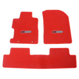 EVPROXP Floor Mats Compatible for 2006-2011 Honda Civic 4Door 2Door Sedan Coupe, 06 07 08 09 10 11, Factory Fitment Carpet Front Rear Red 3PC Set, Nylon, with Mugen