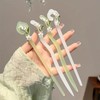 Flower Decorated Hair Pin (4pcs/set), Jadeite Hairpin, Heatless Styling Tool