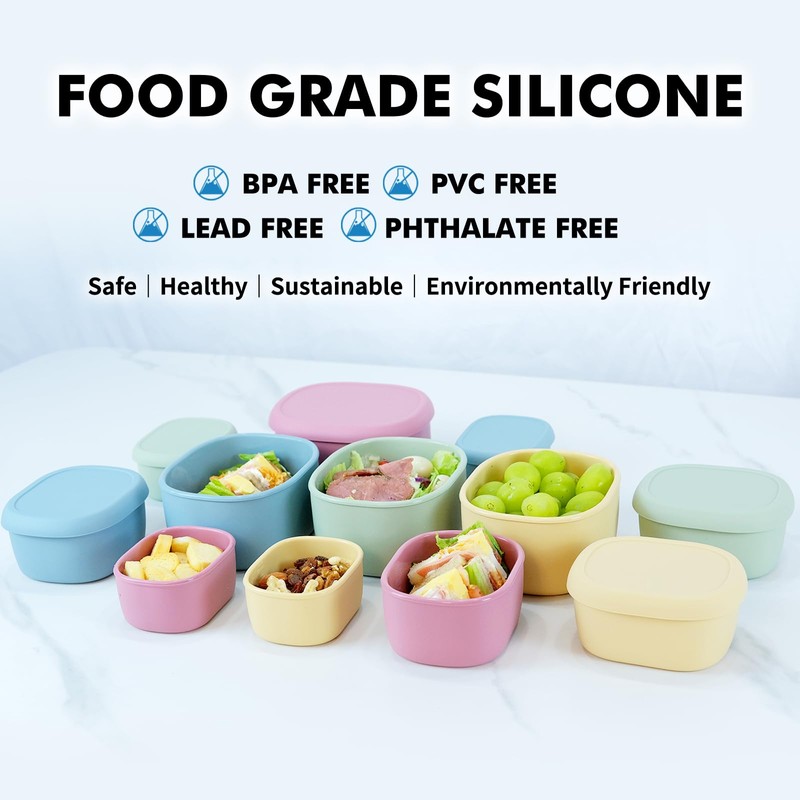 Anatole Silicone Food Storage Containers Set of 3 Lunch Box