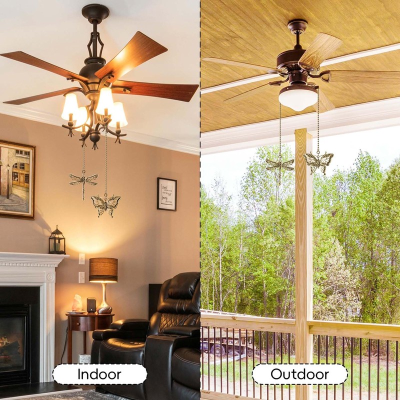 SHIFANQI Ceiling Fan Pull Chain, 4 Pack Bronze Dragonfly Fan