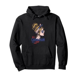 All Canadia Girl American USA Flag 51 state Retro Rockabilly Pullover Hoodie