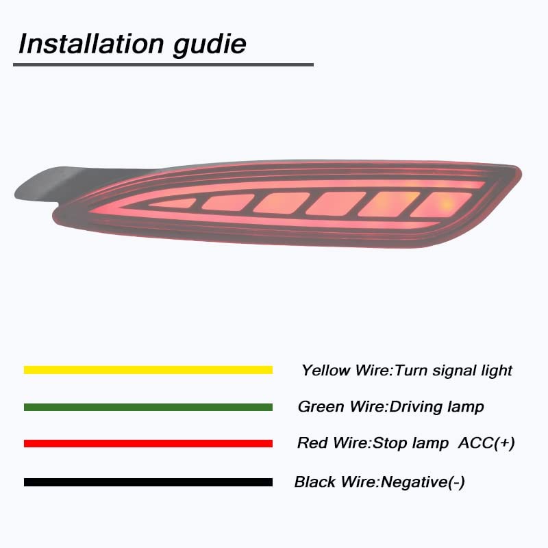GEEGEETOP Red Lens LED Rear Bumper Fog Light Assembly Compatible