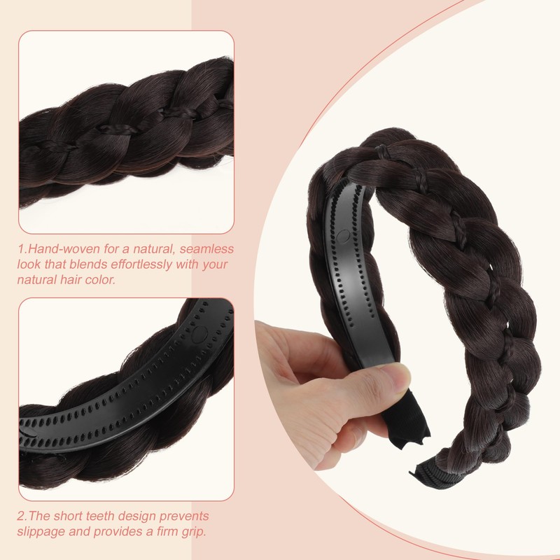 Hair Braid Headband,Wide Wig Braid Hair Band Accessory for Women